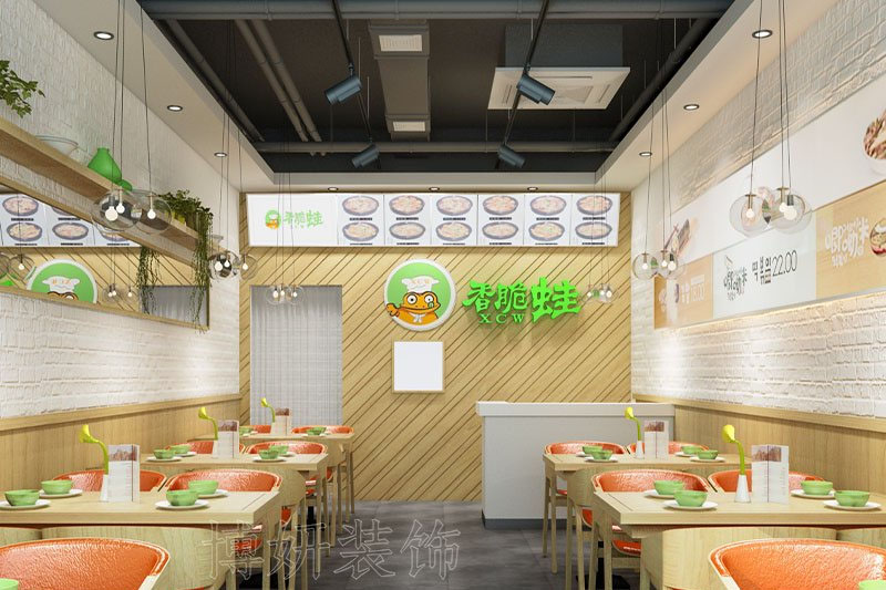 南京童趣小吃店装修设计方案效果图-南京沙巴足球工装公司
